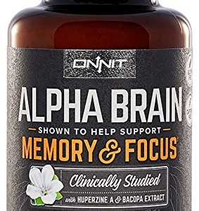 Onnit Alpha Brain  Clinically Studied Nootropic for Memory  Focus  and Mental Clarity (30ct)