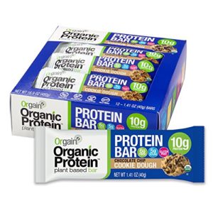 Orgain Organic Protein Bar  Chocolate Chip Cookie Dough  Gluten Free  Non-GMO  USDA Organic  1 41 Ounce  12 Count