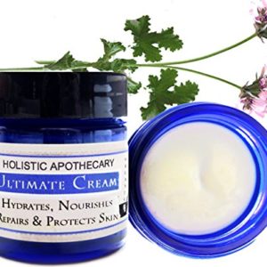 Organic ULTIMATE FACE CREAM Facial Moisturizer Anti Age Vitamin A B C   E Plus Antioxidant FORMULA Repair  Hydrate  Nourish   Protect  1 OZ Blue Glass Jar