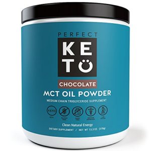 Perfect Keto MCT Oil Powder  Chocolate Ketosis Supplement (Medium Chain Triglycerides - Coconuts) for Ketone Energy - Paleo Natural Non Dairy Ketogenic Keto Coffee Creamer
