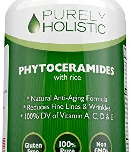 Phytoceramides Skin Therapy Supplement 60 Capsules - 100  - Rice Based  100  Natural  Vegetarian Capsules  100  DV of Vitamin A C D   E with No Fillers or Artificial Ingredients