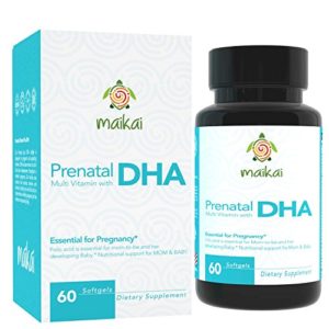 Prenatal DHA with Multi Vitamin and Folic Acid – Dietary Supplement Ideal for Mother and Child (60 Servings)