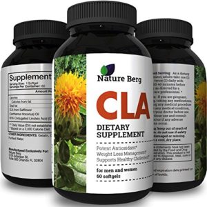 Pure Conjugated Linoleic Acid Supplement Softgels CLA Safflower Oil Omega 6 Burn Belly Fat Reduce Weight Best Bodybuilding Workout Booster - Increase Metabolism Formula for Men   Women by Nature Berg