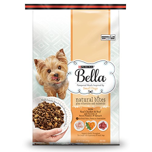 Purina Bella Natural Bites Plus Vitamins and Minerals With Real Chicken   Beef and Accents of Sweet Potatoes   Spinach Adult Dry Dog Food 12 lb Bag  Pack of 1
