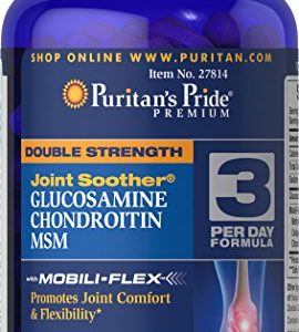 Puritan's Pride Double Strength Glucosamine  Chondroitin  and MSM Joint Soother  Joint Support Supplement  240 Coated Caplets