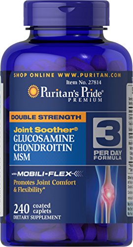 Puritan's Pride Double Strength Glucosamine  Chondroitin  and MSM Joint Soother  Joint Support Supplement  240 Coated Caplets 1 Puritan's Pride Double Strength Glucosamine  Chondroitin  and MSM Joint Soother  Joint Support Supplement  240 Coated Caplets