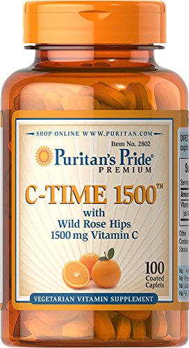 Puritan's Pride Vitamin C-1500 mg with Rose Hips Timed Release-100 Caplets