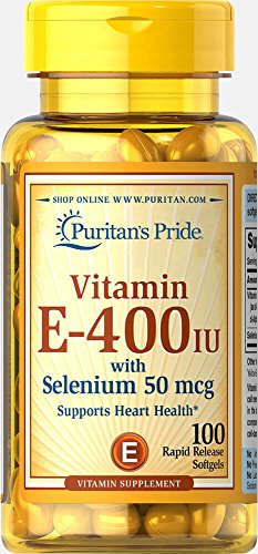 Puritan's Pride Vitamin E-400 IU with Selenium 50 mcg-100 Softgels