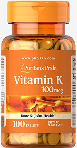 Puritan's Pride Vitamin K 100 mcg-100 Tablets 1 Puritan's Pride Vitamin K 100 mcg-100 Tablets