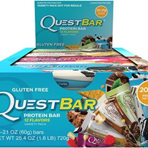 Quest Nutrition Protein Bar  Best Seller Variety Pack  12 Flavors  High Protein Bars  Low Carb Bars  Gluten Free  Soy Free  2 1 oz Bar  12 Count  Packaging May Vary