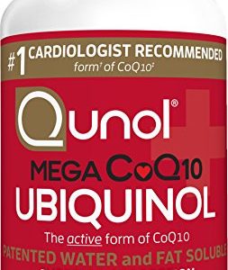 Qunol Mega Ubiquinol CoQ10 100mg  Superior Absorption  Patented Water and Fat Soluble Natural Supplement Form of C0Q10  Antioxidant for Heart Health  60 Count Softgels