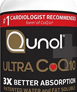 Qunol Ultra CoQ10 100mg  3X Better Absorption  Patented Water and Fat Soluble Natural Supplement Form of Coenzyme Q10  Antioxidant for Heart Health  120 Count Softgels