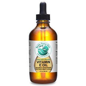 SALE - Vitamin E Oil 4oz  D-alpha Tocopherol  Organic  Premium  100  Pure  Max Strength 75 000 IU  Anti-Aging  Antioxidant  Treats Scars  Wrinkles  Dark Spots  For Hair  Skin  Nails - Bella Terra Oils