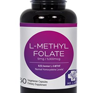 Save    MD LIFE L-Methyl Folate 5-MTHF  5 mg  60 Capsules Metabolically Active Form of Folic Acid  Scientifically Formulated B Vitamin Blend with B12  B9 Compare to Methyl Pro (60 caps)