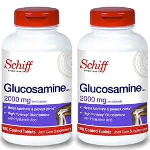 Schiff Glucosamine 2000mg with Hyaluronic Acid  150 tablets - Joint Supplement (Pack of 2)
