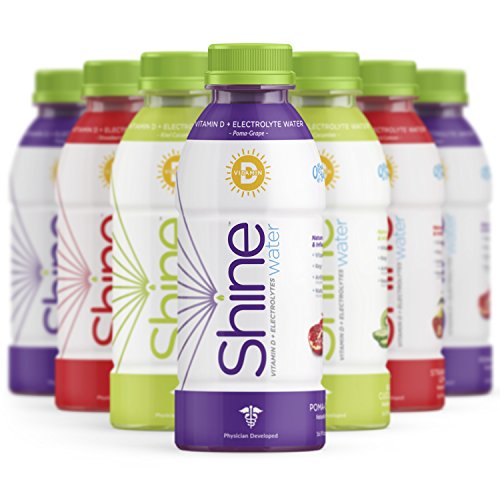Shine Water  The New Hydration  Variety Pack Vitamin D   Electrolyte   Antioxidant Water  Zero Sugar  Naturally Flavored  Made in The USA  16 9oz  BPA Free Bottle (12 Pack)