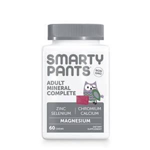 SmartyPants Adult Mineral Complete Daily Gummy Vitamins  Multivitamin  Multimineral  Gluten Free  Magnesium Citrate  Calcium Citrate  Vitamin C  D3  E  K  Zinc  60 Count (30 Day Supply)