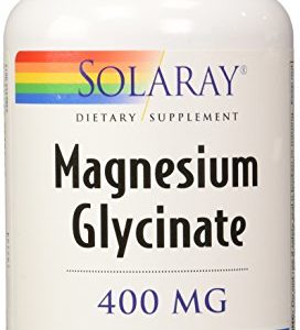 Solaray Magnesium Glycinate Dietary Supplement  400 mg per 4 Capsules  120 Count
