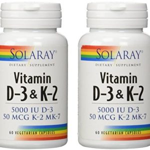 Solaray Vitamin D-3   K-2 -- 60 Vegetarian Capsules x 2