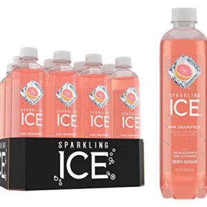Sparkling Ice Pink Grapefruit Sparkling Water  with Antioxidants and Vitamins  Zero Sugar  17 Ounce Bottles (Pack of 12)