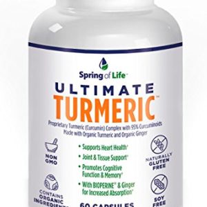 Spring of Life Ultimate Turmeric Curcumin with Bioperine 1500mg – With 95  Curcuminoids – Extra Strength Formula for Maximum Absorption  Joint Comfort   Mobility – Gluten Free - 60 Veggie Caps