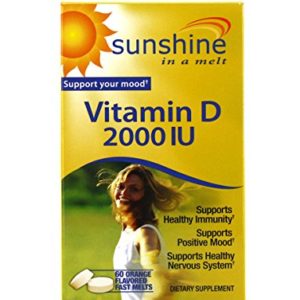 Sunshine Vitamin D 2 000 IU Quick Melts  Fast Release  Healthy and Strong Bones  60 servings