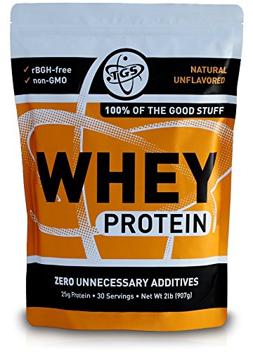 TGS All Natural 100 Whey Protein Powder - Unflavored Undenatured Unsweetened - Low Carb Soy Free Gluten Free GMO Free (2 lb) 1 TGS All Natural 100 Whey Protein Powder - Unflavored Undenatured Unsweetened - Low Carb Soy Free Gluten Free GMO Free (2 lb)