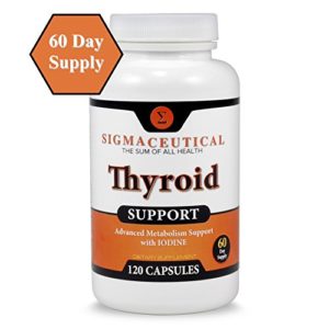 Thyroid Support Supplement – Iodine  Zinc   Selenium Supplement - Natural Weight Loss – 120 Capsules
