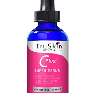 TruSkin Naturals Vitamin C-Plus Super Serum  Anti Aging Anti-Wrinkle Facial Serum with Niacinamide  Retinol  Hyaluronic Acid  and Salicylic Acid