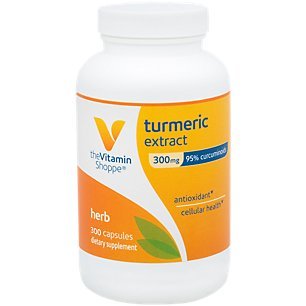 Turmeric Extract 300mg  Standardized Herb That Supports Cellular Health Provides Antioxidant Benefits with 95 Curcumin and 65mg of Calcium (300 Capsules) by The Vitamin Shoppe