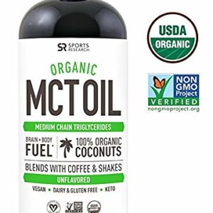 USDA Organic MCT Oil Made from only Coconut (32oz) ~ Non-GMO Project Veified  Vegan  Keto and Paleo Diet Certified ~ Great for Coffee Tea  Smoothies   Salad Dressings ~ Unflavored