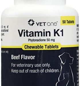 Vet One Vitamin K1 Chewable Tablets  Phytonadione 50mg  50 Beef Flavor Tablets