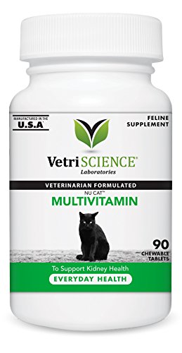 VetriScience Laboratories Nu Cat Multivitamin for Cats  90 Chewable Tablets 1 VetriScience Laboratories Nu Cat Multivitamin for Cats  90 Chewable Tablets