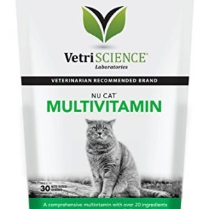 VetriScience Laboratories NuCat  Multivitamin formula for Cats  30 Bite-Sized Chews