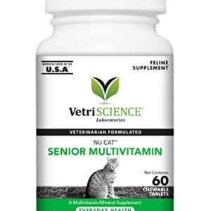 VetriScience Laboratories NuCat Senior Multi Vitamin for Cats  60 Chewable Tablets
