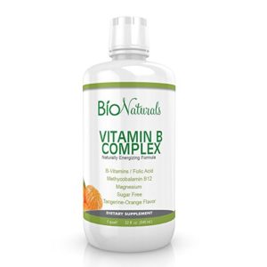 Vitamin B Complex Liquid Supplement - 100  Natural Energy Boost w Vitamins B1 B2 B3 B5 B6 B12   Organic Coconut Water Helps with Stress  Mental Focus   Immune Support - 100  Vegetarian - 32 fl oz