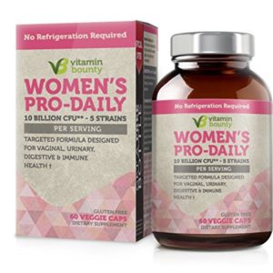 Vitamin Bounty Womens Daily Probiotic - 10 Billion CFUs Per Serving  5 Strains  Prebiotic and Probiotic