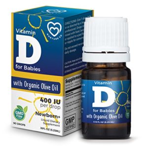 Vitamin D Drops for Infants - Baby Vitamin D 400 IU - Non GMO D3 Supplement for Babies  Kids and Children with Organic Olive Oil - by Nurture Co - 90 Drops