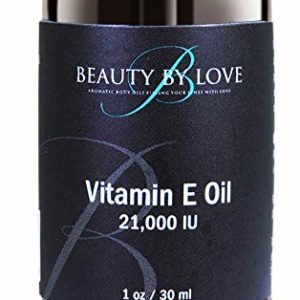 Vitamin E Oil from Beauty by Love  Moisturizes Face and Skin  100  Pure  21 000 IU  Premium Grade  Antioxidants  Moisturizes Face and Skin  Reduce Appearance of Scars  Wrinkles  Dark Spots  (1 ounce)