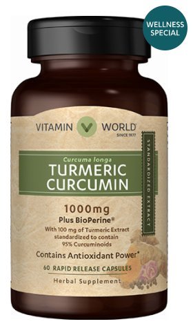 Vitamin World Turmeric Curcumin 1000 mg 95  Curcuminoids 60 Capsules