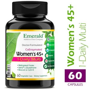 Women's 45  1-Daily Multi - Multivitamin with CoQ10  Vitamin K2 (MK-7)   Extra Calcium - Supports Healthy Heart  Strong Bones  Balanced Hormones    More - Emerald Laboratories - 60 Vegetable Capsules