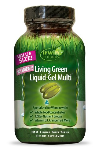 Women's Living Green Multi Vitamin by Irwin Naturals with Key Nutrients and Whole Food Concentrates Value Size 120 Liquid Soft-Gels 1 Women's Living Green Multi Vitamin by Irwin Naturals with Key Nutrients and Whole Food Concentrates Value Size 120 Liquid Soft-Gels
