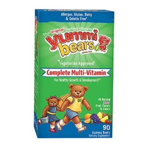 Yummi Bears Vegetarian Multi-Vitamin   Mineral Gummy Vitamin for Kids  90 Gummy Bears