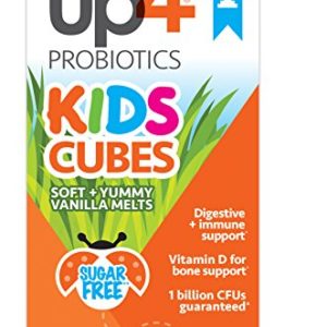 up4 Kids Cubes Probiotic Supplement   Digestive   Immune Support   Vitamin D for Bone Support    1 Billion CFUs   Sugar Free  Preservative Free  No Artificial Flavors   40 Soft   Yummy Vanilla Melts