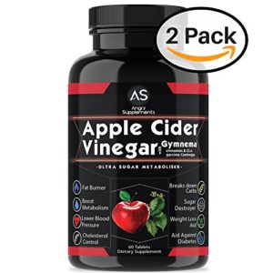 Angry Supplements Apple Cider Vinegar Pills for Weightloss  2 Pk Bundle  Natural Detox Remedy Includes Gymnema  Cinnamon  CLAS  Garcinia for Complete Diet and Health - Best Starter Kit Or Gift