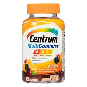Centrum MultiGummies Adults (150 Count  Natural Cherry  Berry  Orange Flavor) Multivitamin Multimineral Supplement Gummies