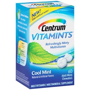 Centrum VitaMints (60 Count  Cool Mint Flavor) Multivitamin Multimineral Supplement Chewables