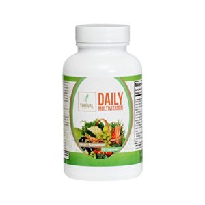 Daily Multivitamin by Thrival Nutrition   Supplement for Men and Women   Bioavailable Nutrients   Certified Gluten-Free   Organic Whole Foods Blend   Made in USA  90 Count