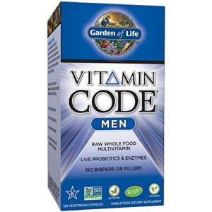 Garden of Life Multivitamin for Men - Vitamin Code Men's Raw Whole Food Vitamin Supplement with Probiotics  Vegetarian  120 Capsules