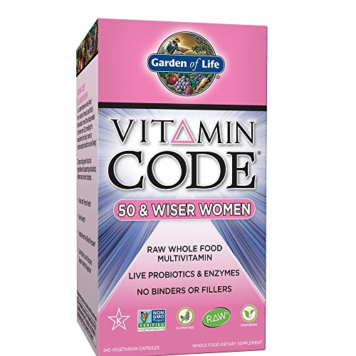 Garden of Life Multivitamin for Women - Vitamin Code 50 Wiser Women's Raw Whole Food Vitamin Supplement with Probiotics Vegetarian 240 Capsules 1 Garden of Life Multivitamin for Women - Vitamin Code 50 Wiser Women's Raw Whole Food Vitamin Supplement with Probiotics Vegetarian 240 Capsules